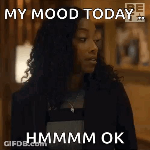 Curly Woman Funny Face My Mood Hmmmm Ok GIF