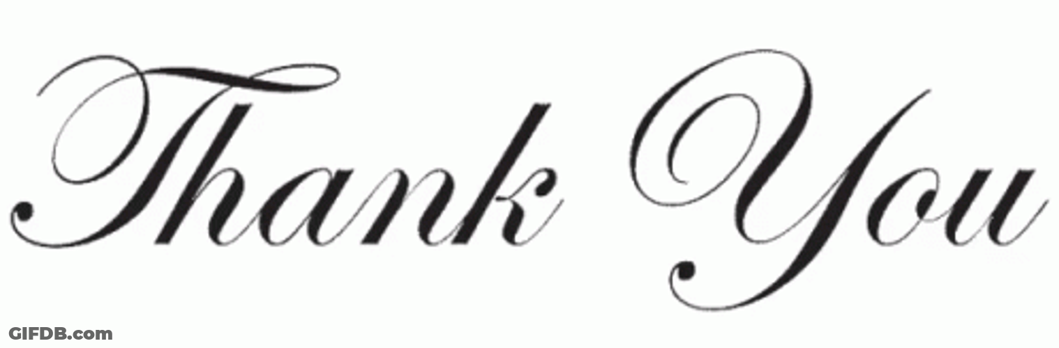 Cursive Text Thank You Clipart GIF