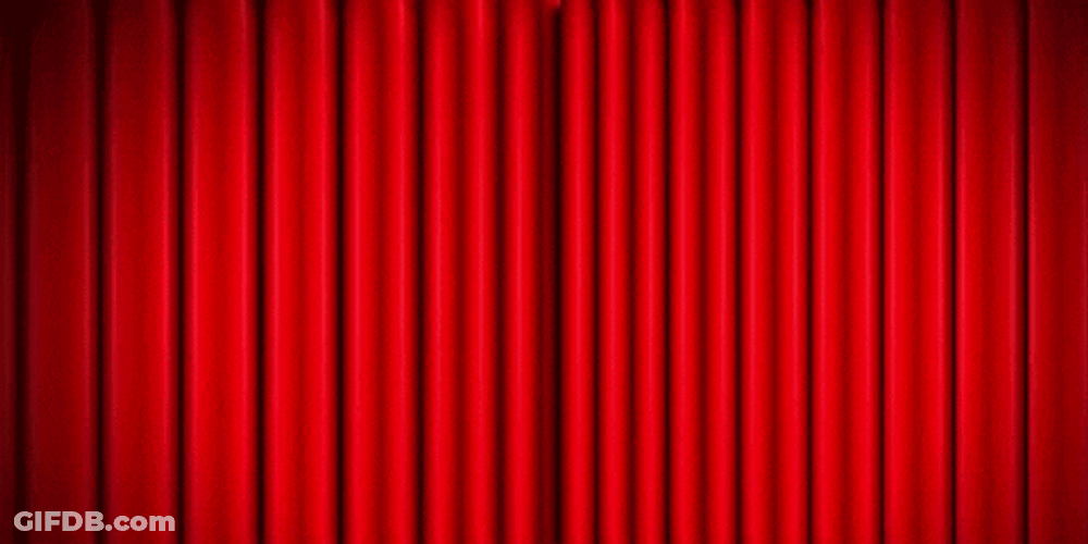Curtain Opening Showing Cup Spotlight GIF