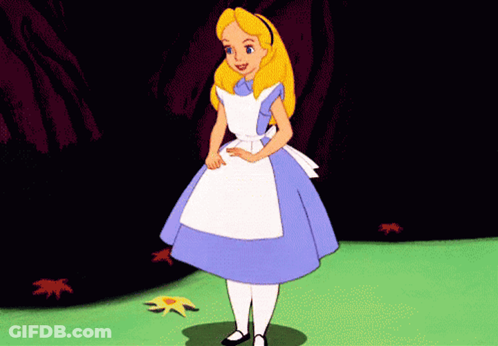 Curtsy Alice In Wonderland Greeting GIF