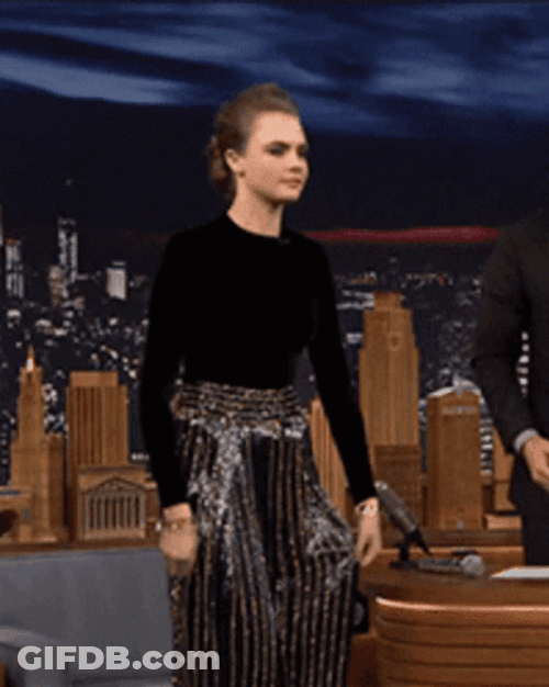 Curtsy Cara Delevingne Tonight Show GIF