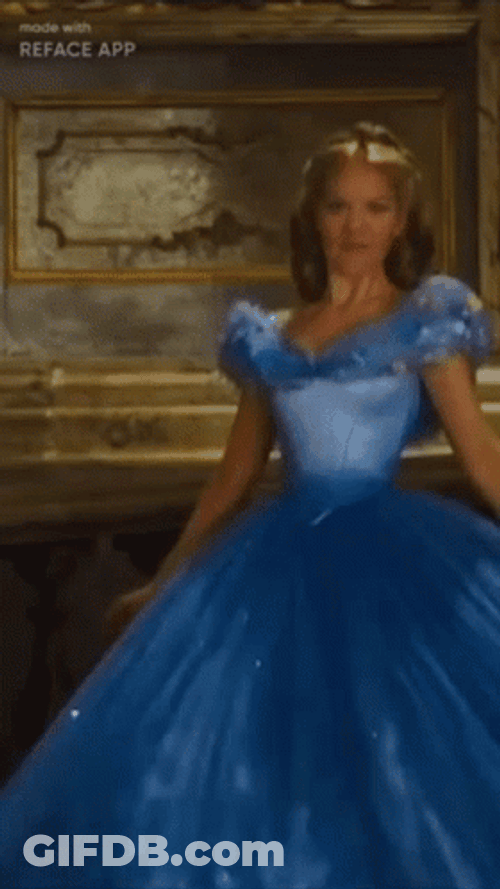 Curtsy Cinderella Lily James Face Swap GIF