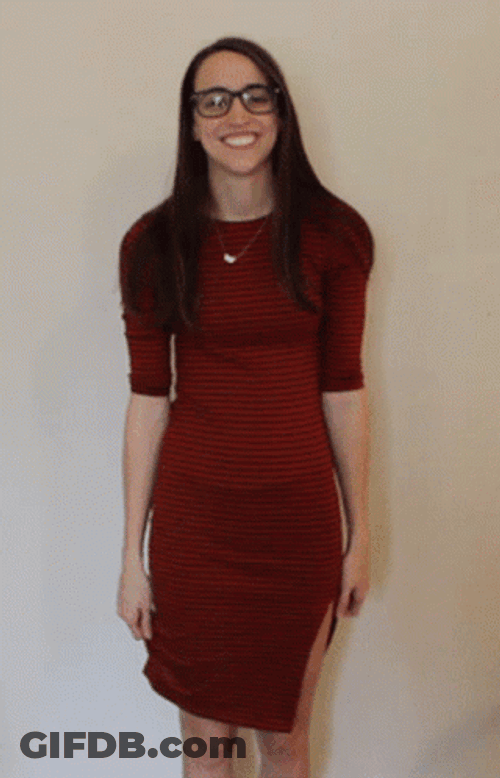 Curtsy Nerdy Girl Showing Respect GIF