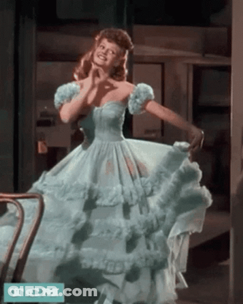 Curtsy Vintage Actress Rita Hayworth GIF