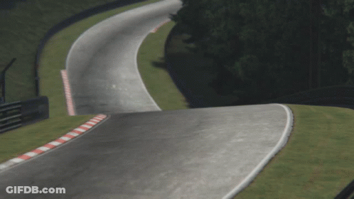 Curvy Road With Red White Blue Stripe GIF