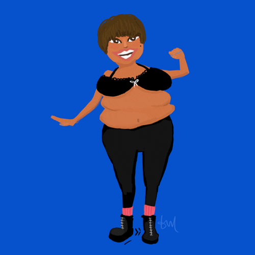 Curvy Woman Animated Dancing GIF