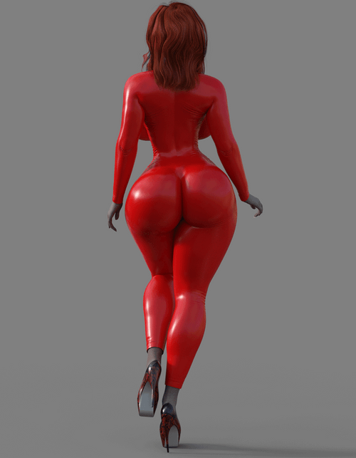 Curvy Woman's Back Walking Sexily GIF