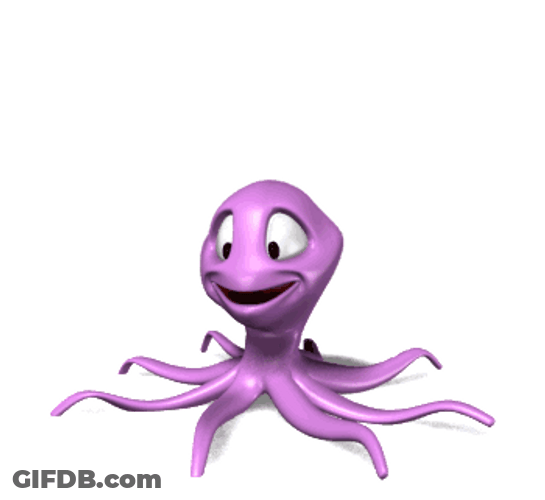 Cute 3D Octopus Spinning Around GIF