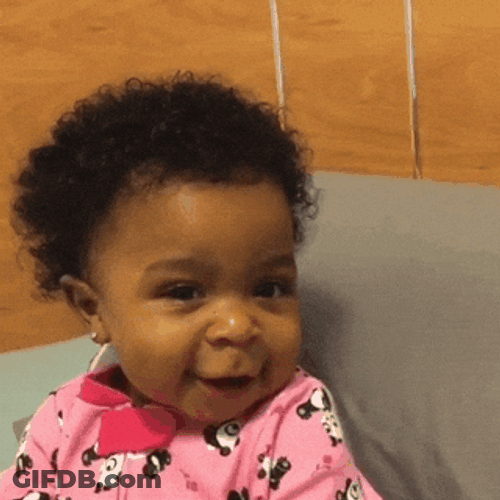 Cute Afro Haired Baby Changing Moods GIF