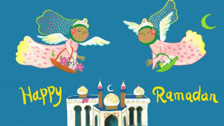 Cute Angels Happy Ramadan Celebration GIF