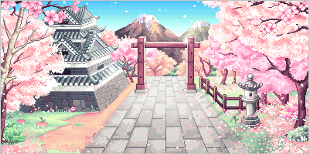 Cute Animated Anime Cherry Blossoms GIF