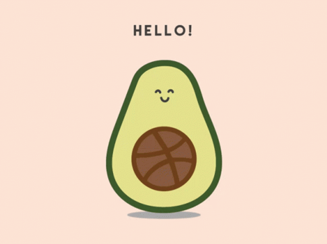 Cute Animated Avocado Fruit Hello GIF