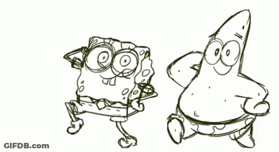 Cute Animated Bestfriends Spongebob Dancing GIF