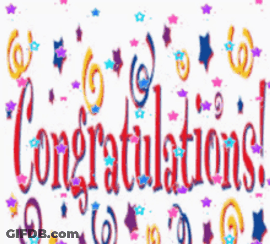 Cute Animated Congratulations Stars GIF