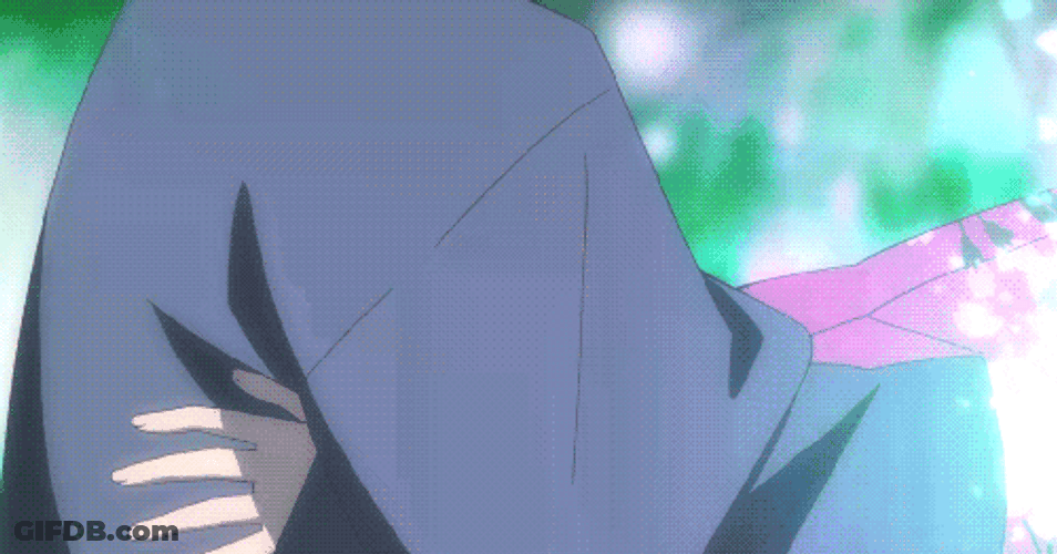 Cute Animated Couple Hugging GIF