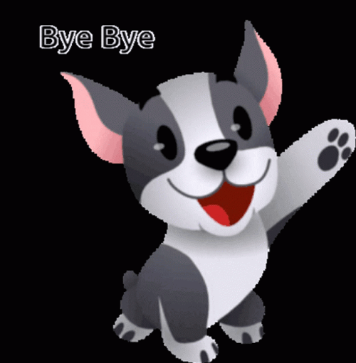 Cute Animated Dog Bye Bye GIF