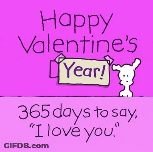Cute Animated Dog Happy Valentine Day Greeting GIF