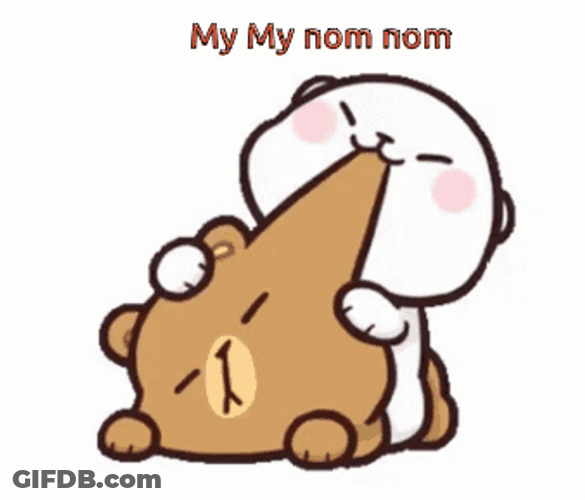 Cute Animated Eating One Another GIF