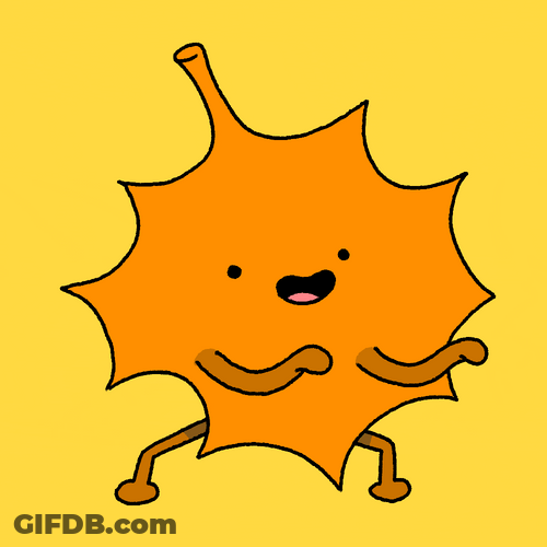 Cute Animated Fall Leaf Smile Dance GIF