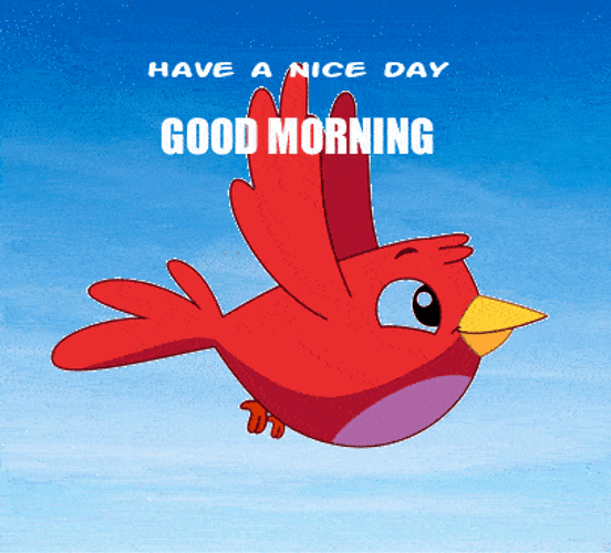 Cute Animated Flying Bird Good Morning GIF