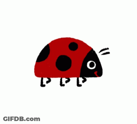 Cute Animated Ladybug Strolling GIF