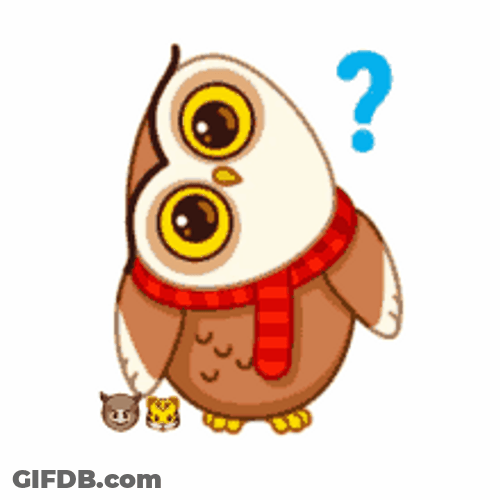Cute Animated Owl Confused Question Mark GIF