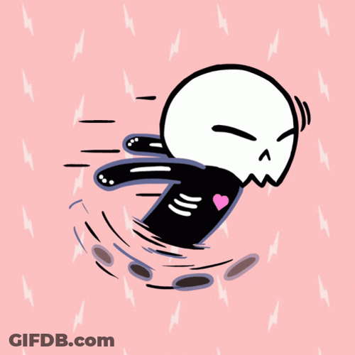 Cute Animated Skeleton Running Hurry Up GIF