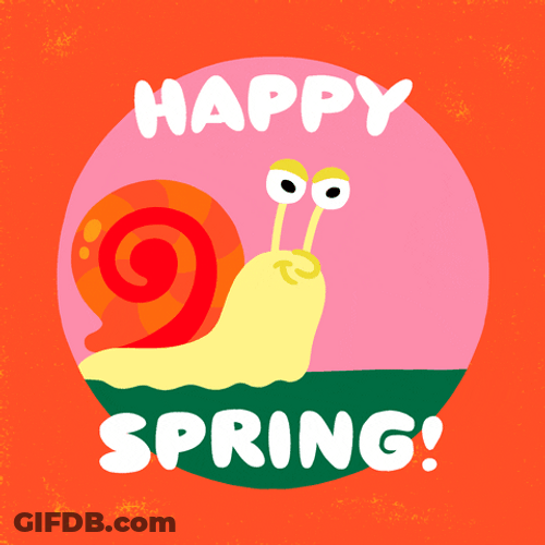 Cute Animated Snail Happy Spring GIF