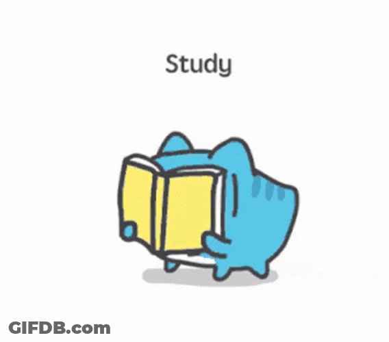 Cute Animated Stress Studying GIF