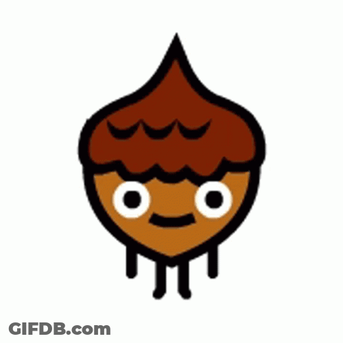 Cute Animated Tip Head Acorn GIF