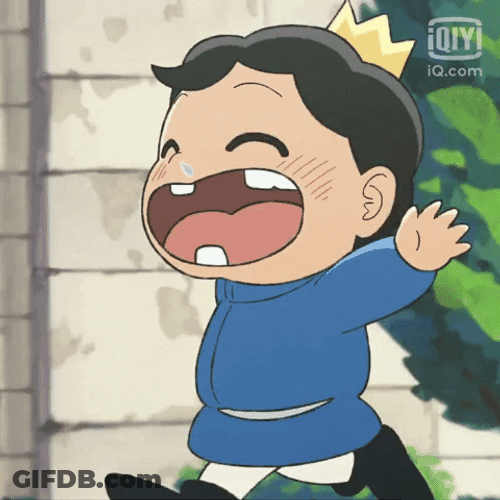 Cute Anime Boy Crowned Prince Bojji Running GIF