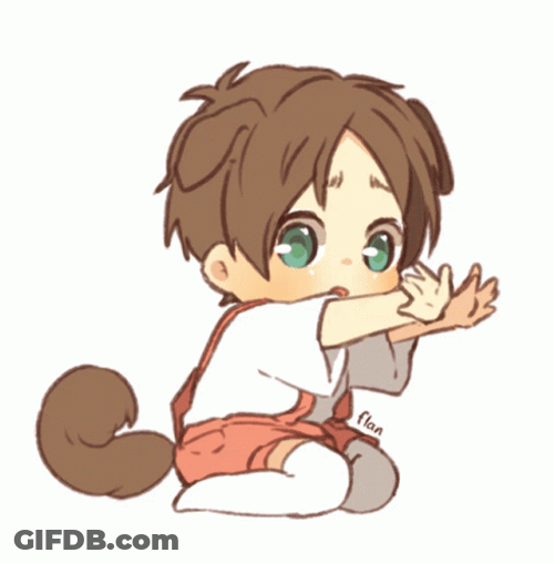 Cute Anime Boy Puppy Chibi Eren Yeager GIF