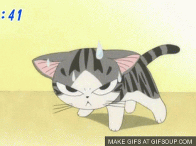 Cute Anime Cat Chi Yamada Angry GIF