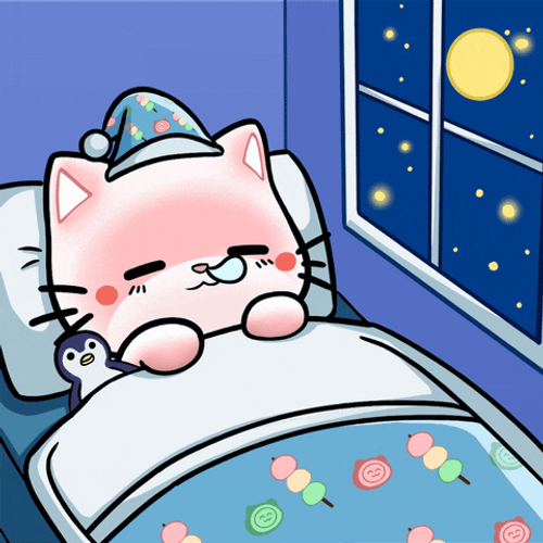 Cute Anime Cat Fell Asleep GIF