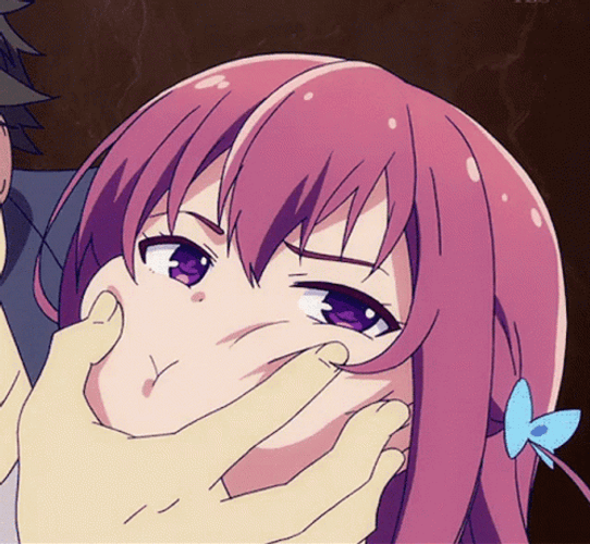 Cute Anime Chitose Cheek Grab GIF