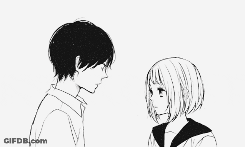 Cute Anime Couple Sketch GIF