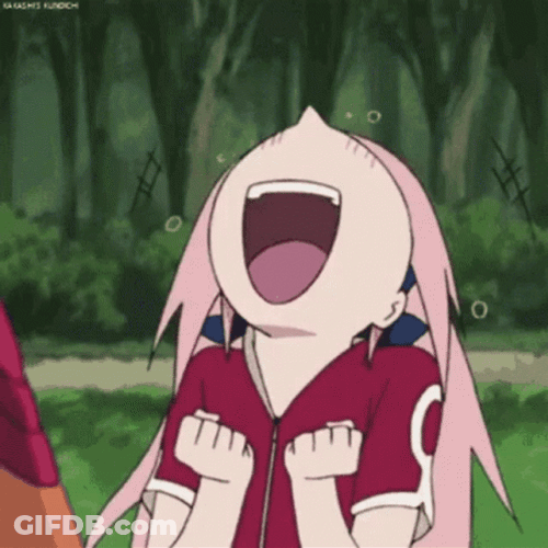 Cute Anime Excited Sakura Haruno GIF