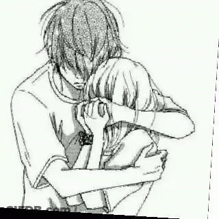 Cute Anime Girl Drawing Black White Long Hair GIF