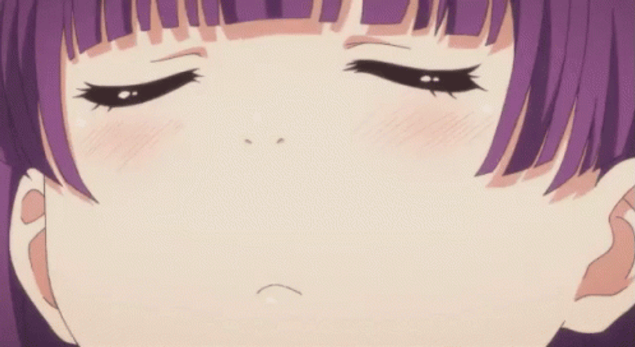 Cute Anime Girl Sniffing GIF