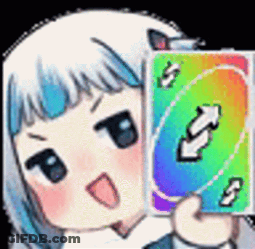Cute Anime Girl Uno Reverse Card GIF