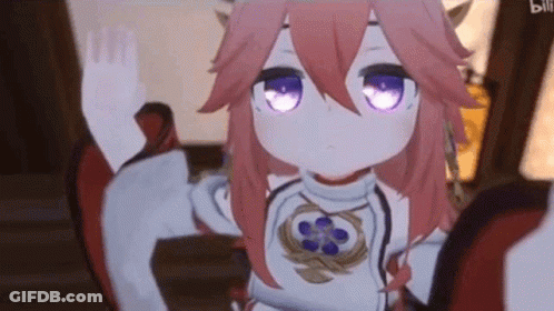 Cute Anime Girl With Pink Hair And Purple Eyes GIF