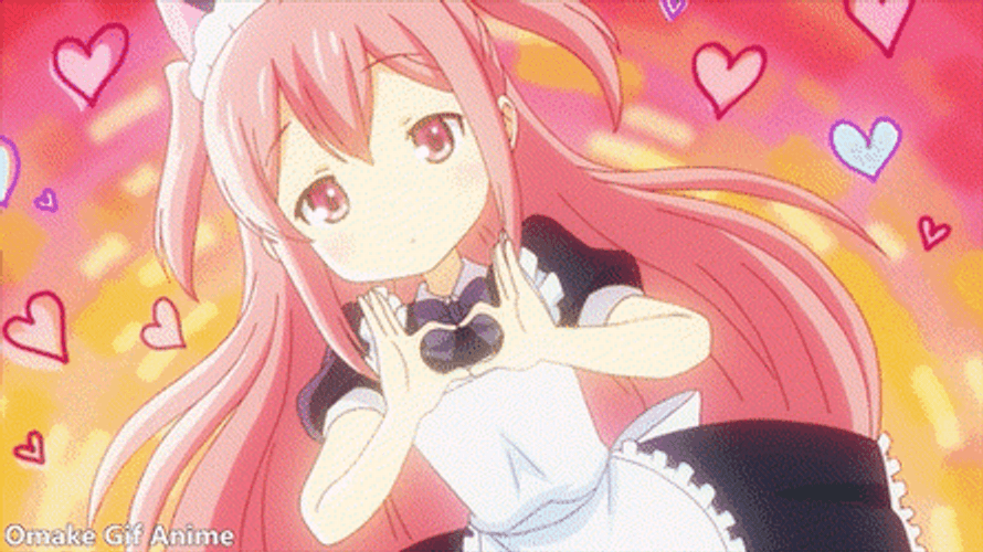 Cute Anime Heart Maid GIF