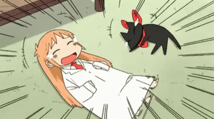 Cute Anime Laughing On The Floor GIF