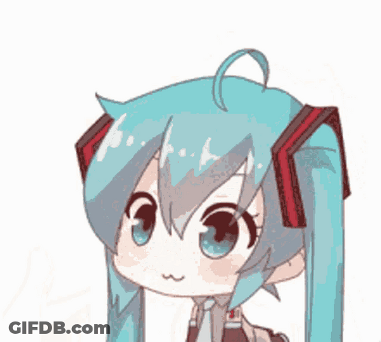 Cute Anime Miku Cheek Poke GIF