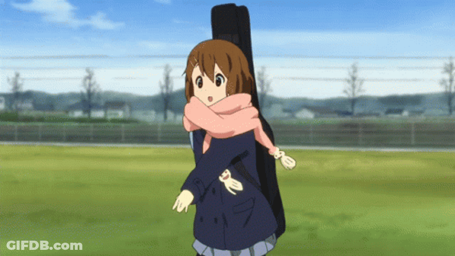 Cute Anime Running Yui Hirasawa GIF