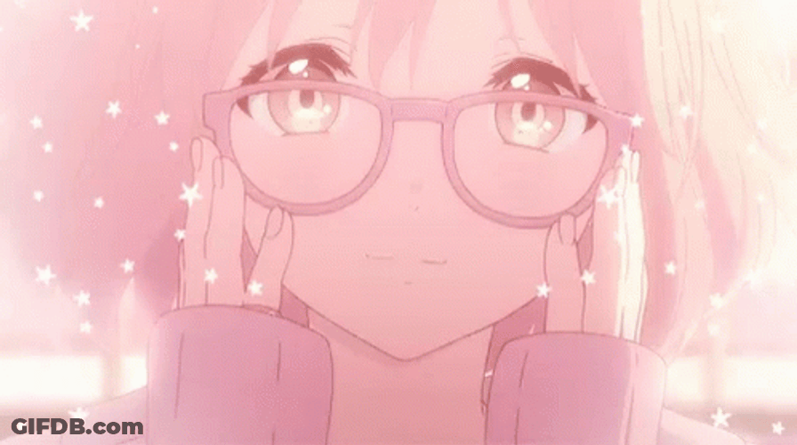 Cute Anime Smile Wearing Eyeglasses GIF