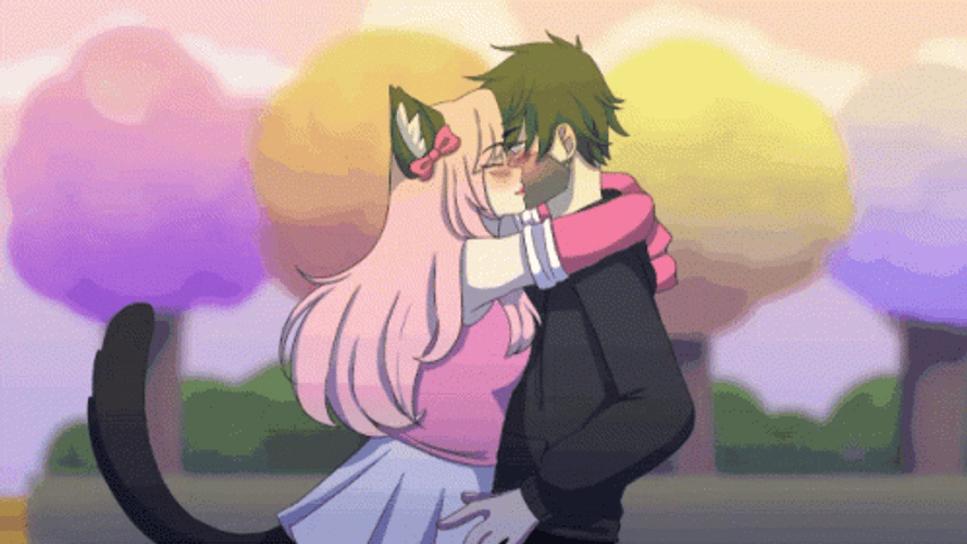 Cute Aphmau And Zane Kiss GIF