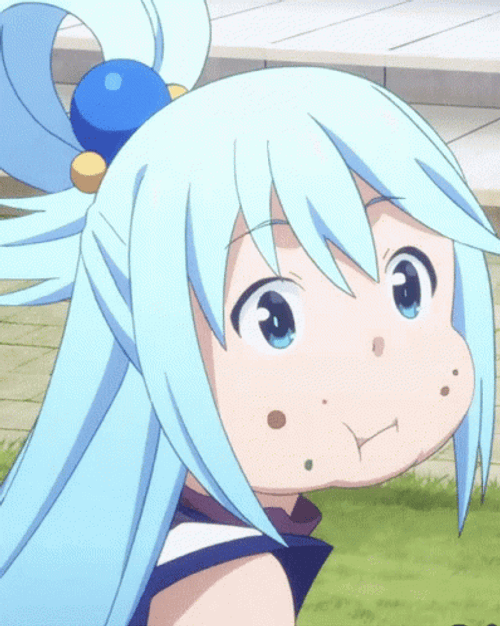 Cute Aqua Chewing Food GIF