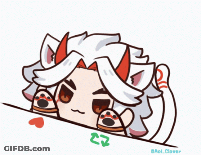Cute Arataki Itto Tail Waving GIF