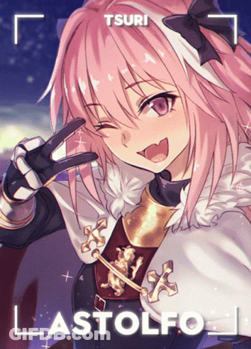 Cute Astolfo Peace Sign Anime GIF
